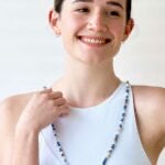 Blue Mixed Bead Necklace with Pearl