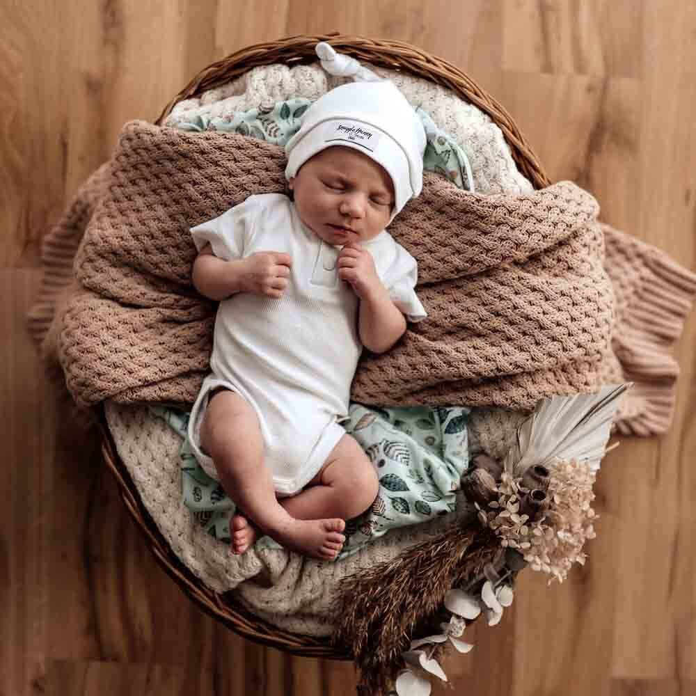 Organic Cotton Knotted Beanie - MIlk