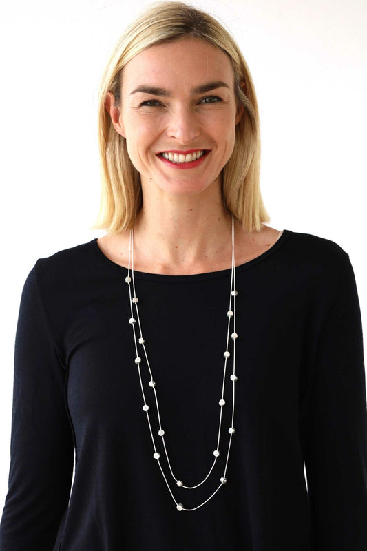 Double Chain Diamante Necklace