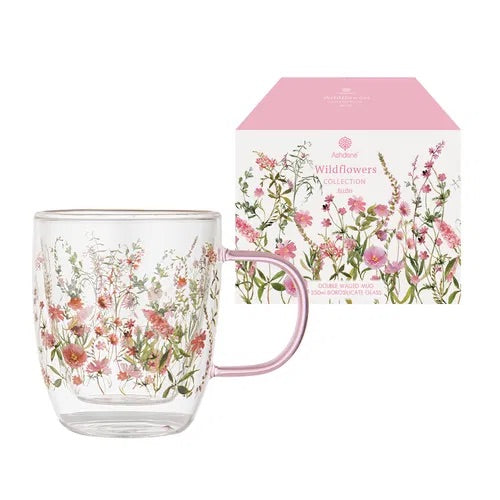 Ashdene Wildflowers Double Wall Mug - Blush