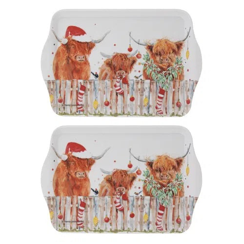 Highland Coo Christmas Scatter Trays