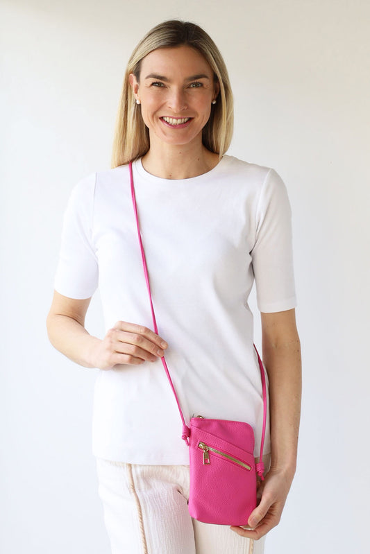Cross Body Shoulder Bag - Hot Pink