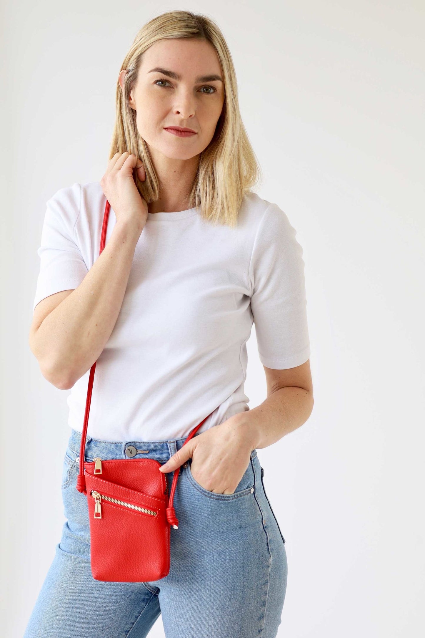 Cross Body Shoulder Bag - Red