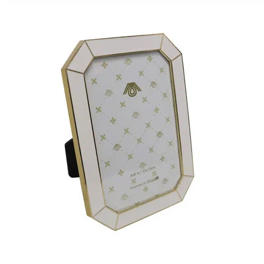 Gold and White Dinah Photo Frame