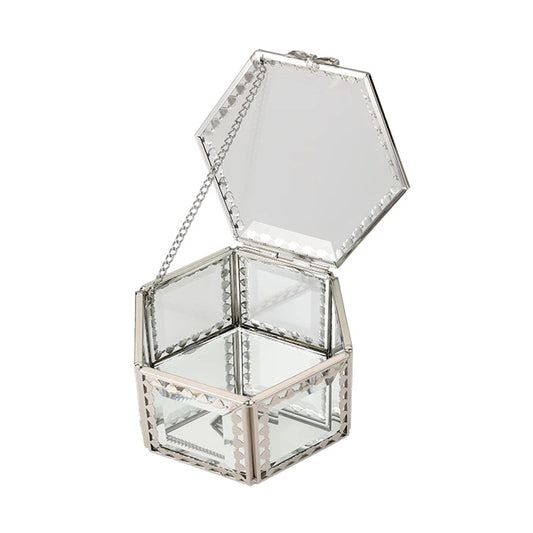 Hexagonal Glass Jewellery Box