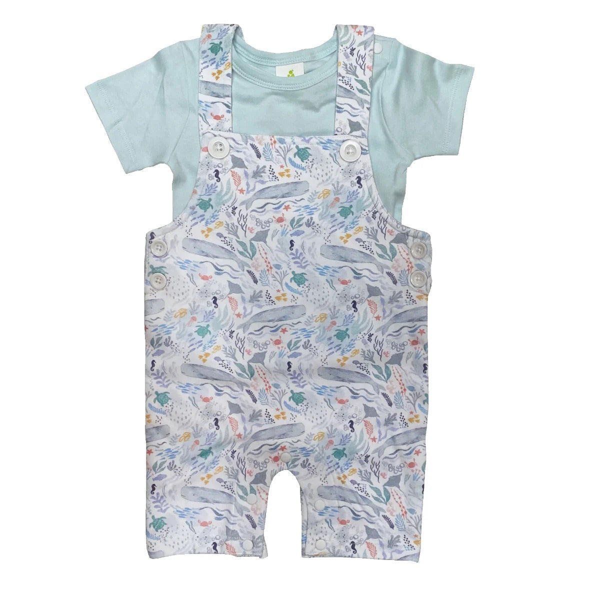 Overalls with Tee Set - Ocean Life