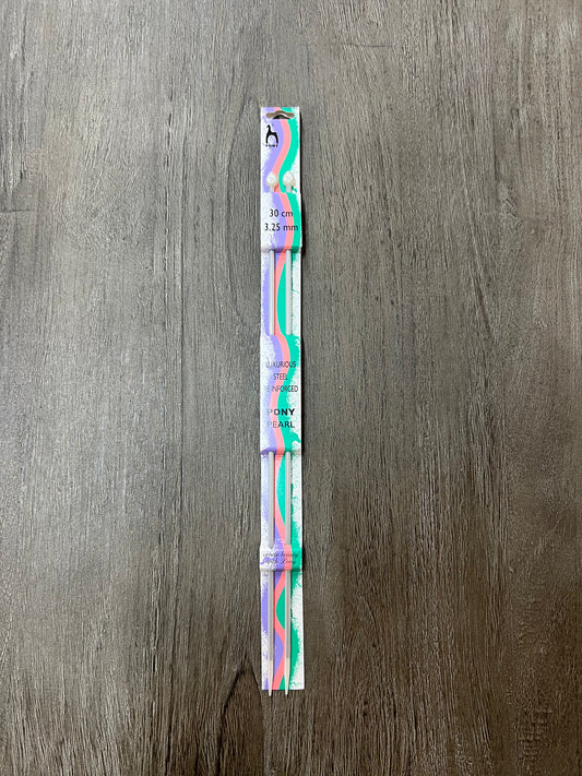 Pony Pearl Knitting Needles. 3.25mm 30cm