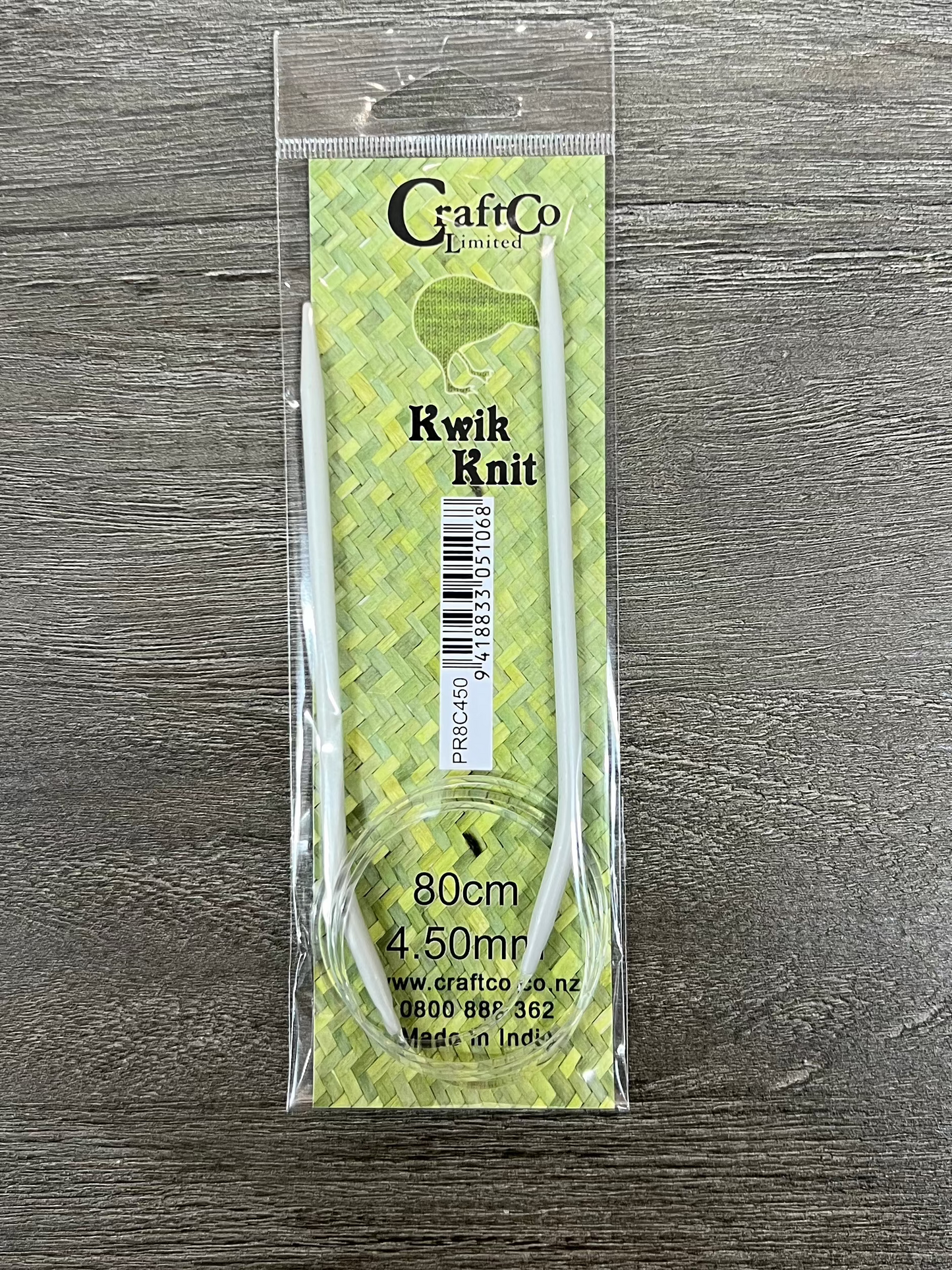 Circular needles steel tipped 80cm x 4.50mm