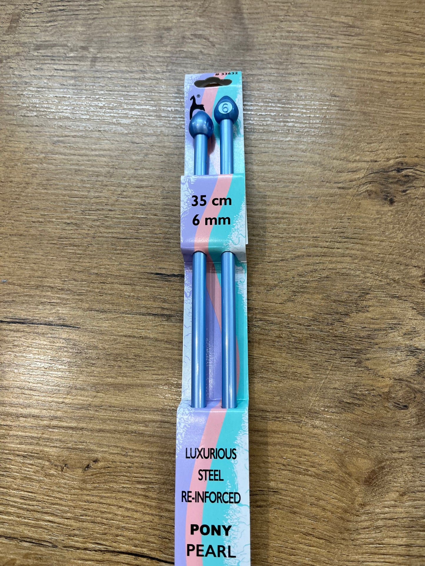 Pony Pearl Knitting Needles 6mm 35cm