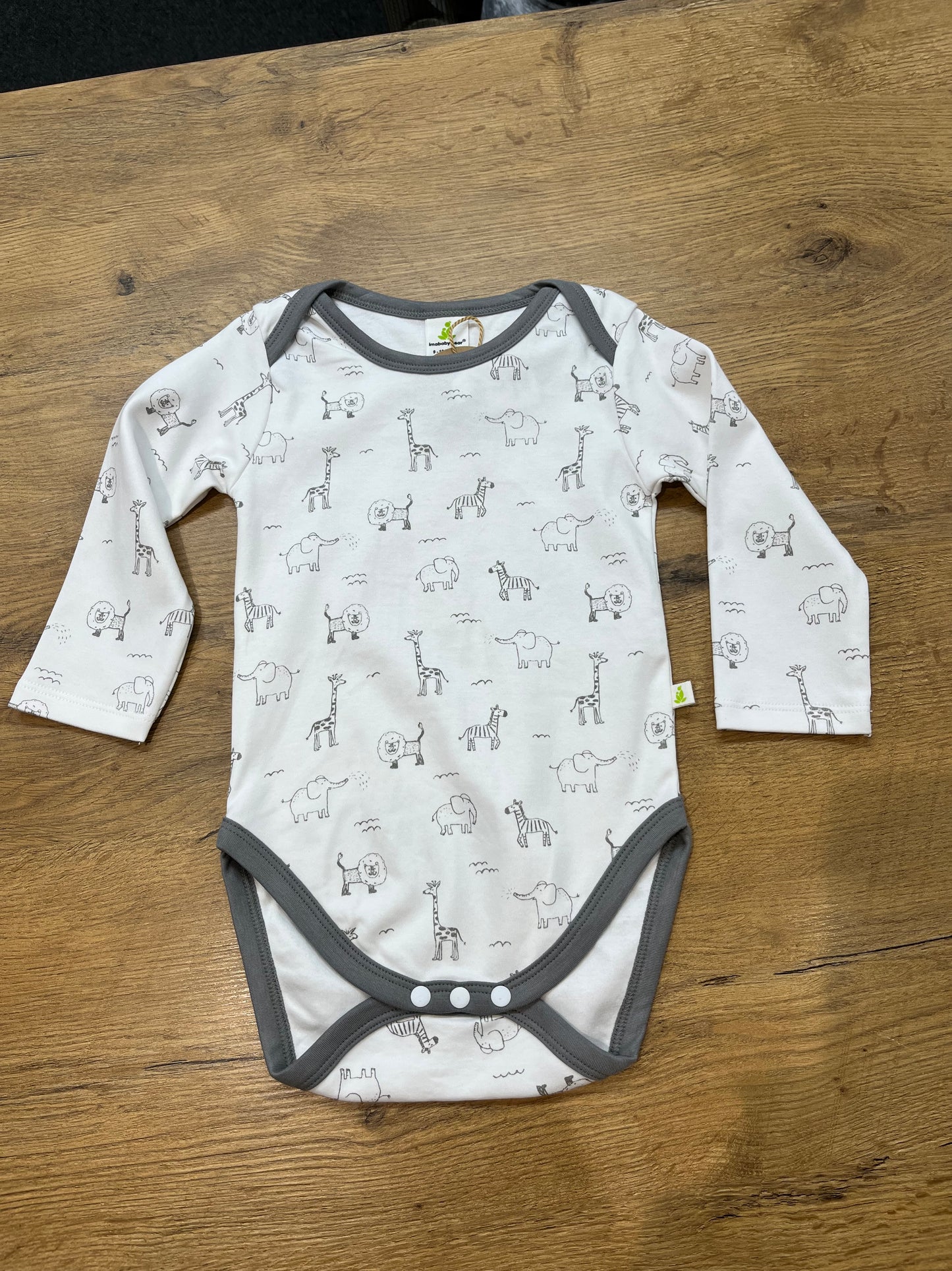 Long Sleeve Bodysuit - Zoo Animals