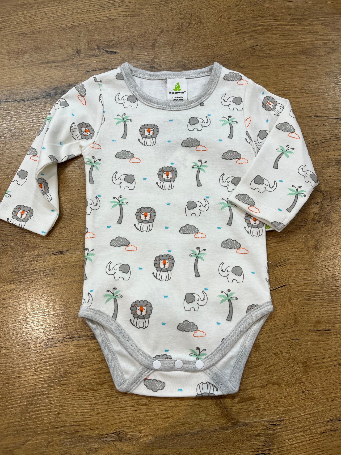 Long Sleeve Bodysuit - Jungle Safari