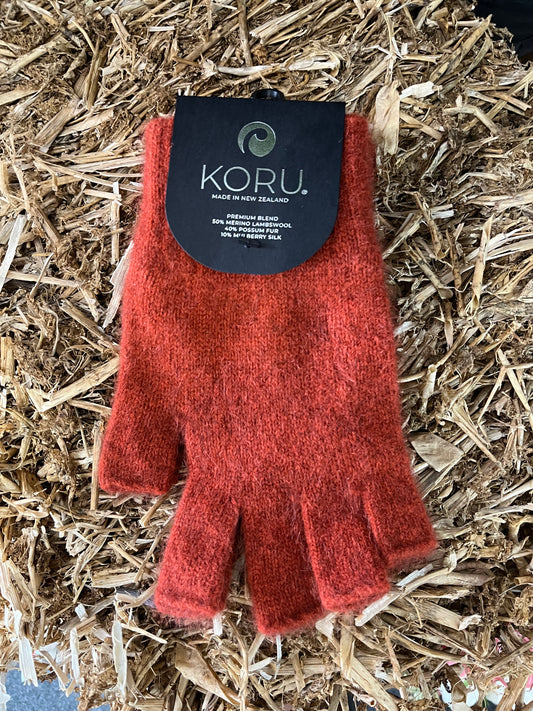 Fingerless Merino and Possum Gloves - Medium