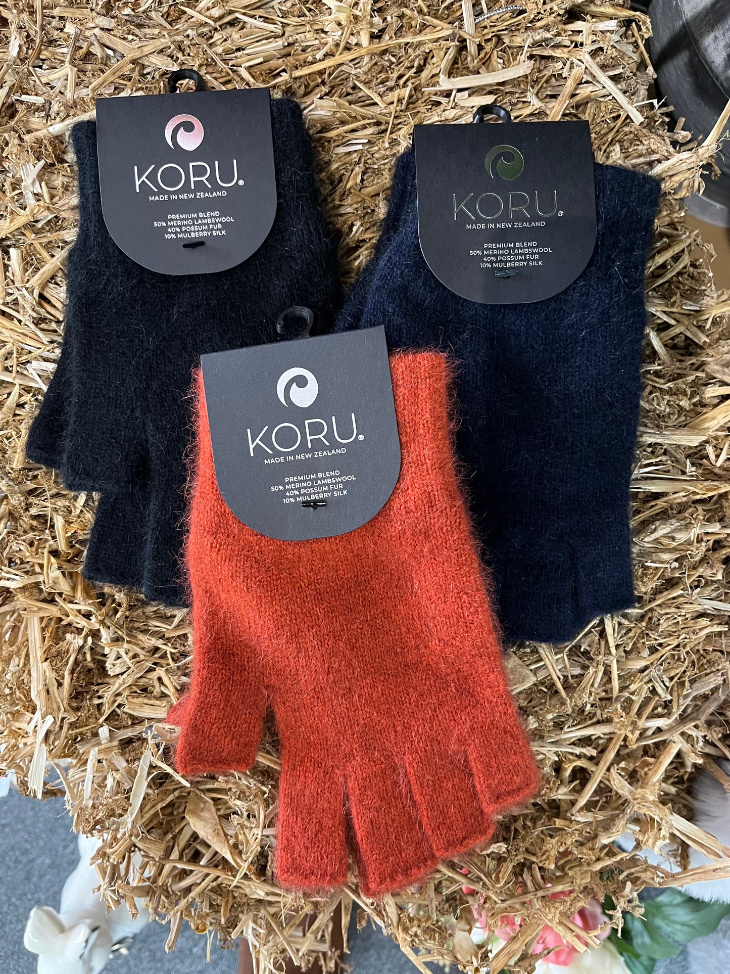 Fingerless Merino and Possum Gloves - Medium