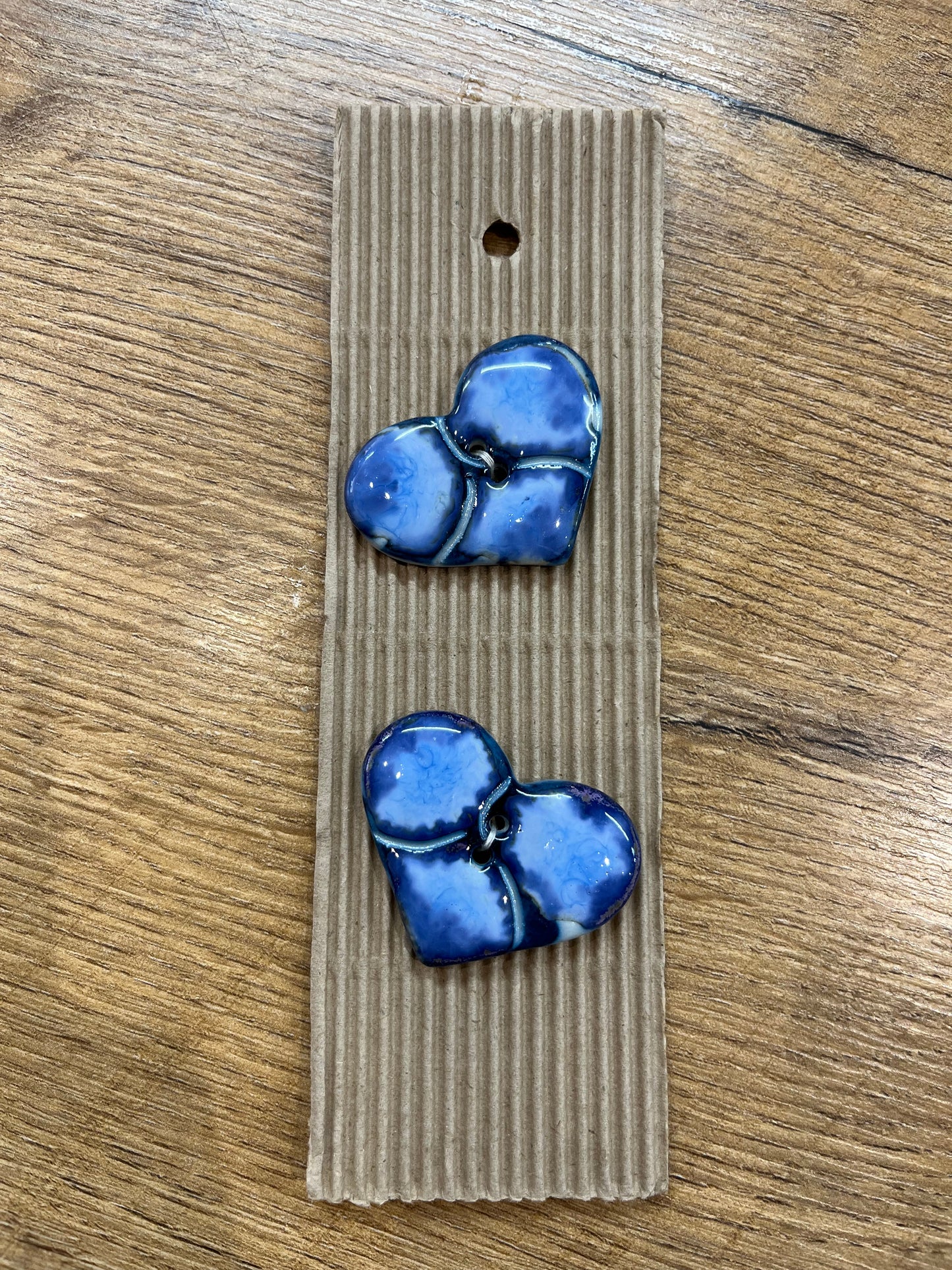 Hand Made Buttons - Navy Blue Heart