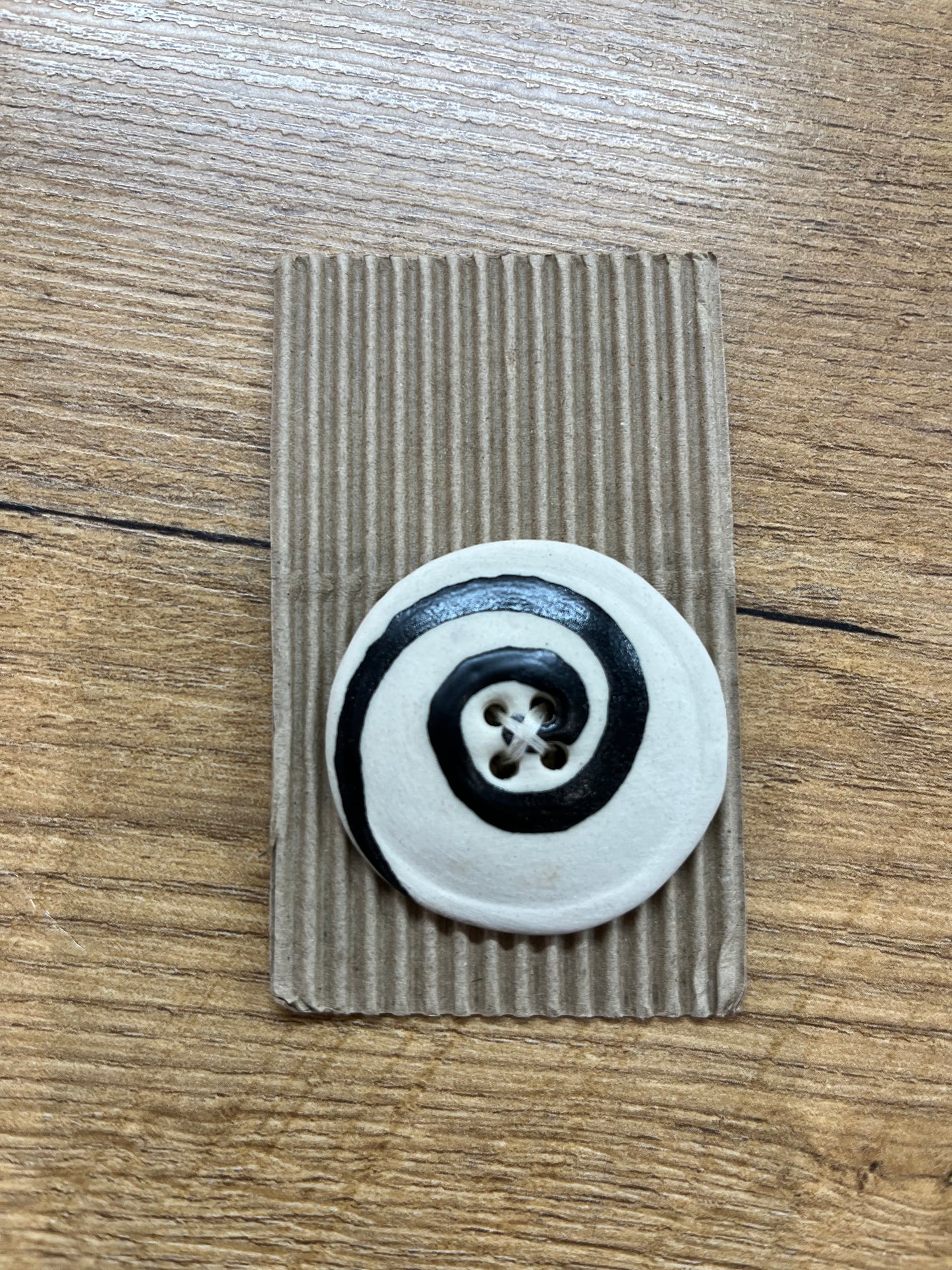 Hand Made Buttons - Large Cream Swirl