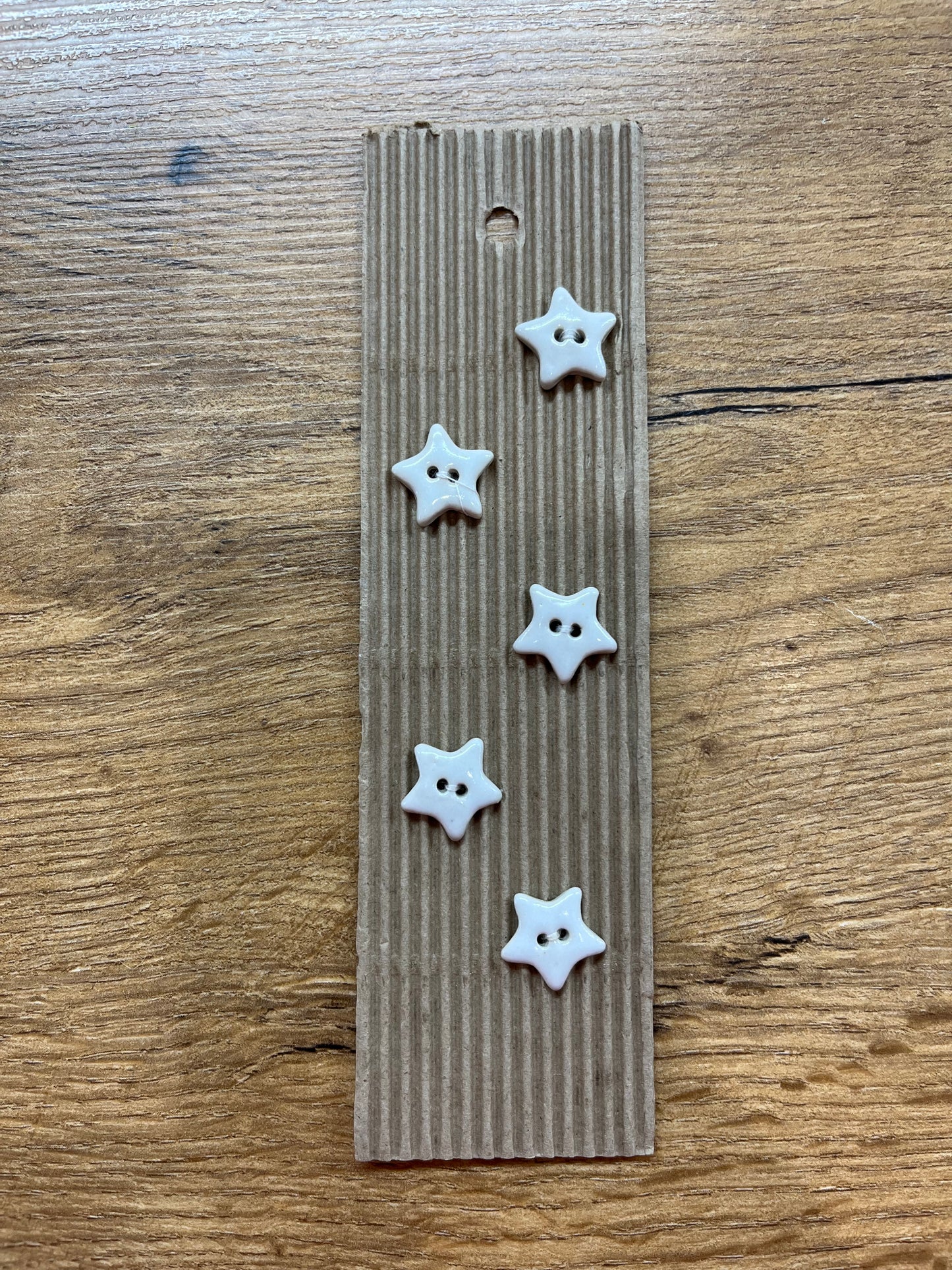 Hand Made Buttons - White Stars