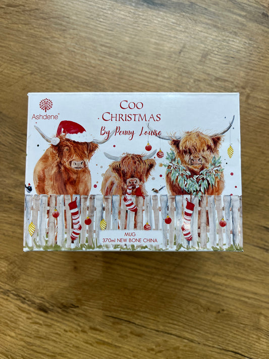 Highland Cow Christmas Mug