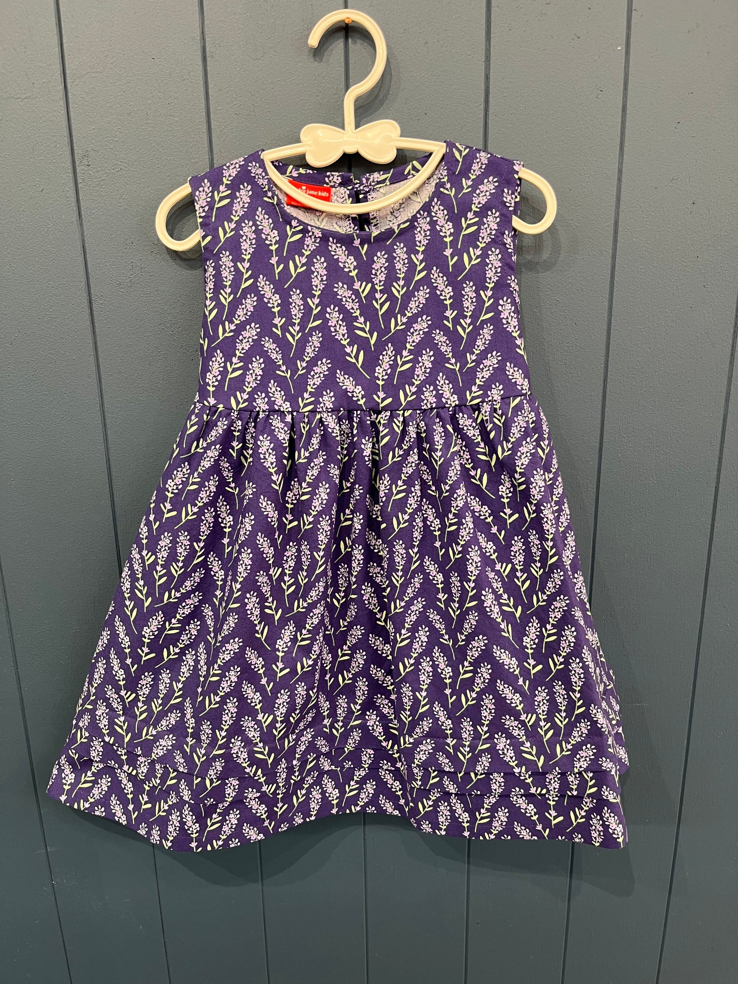 Cotton Girls Dress - Lavender