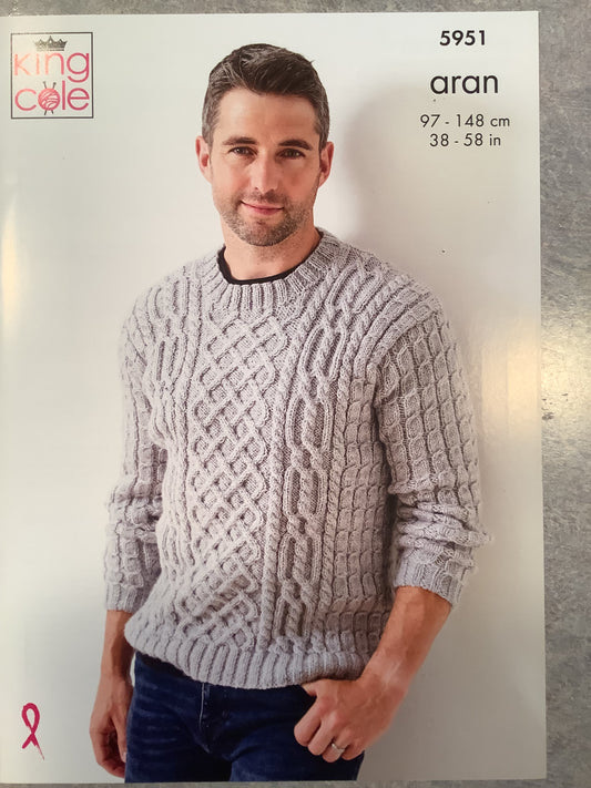 Mens Aran Cable Sweaters - King Cole
