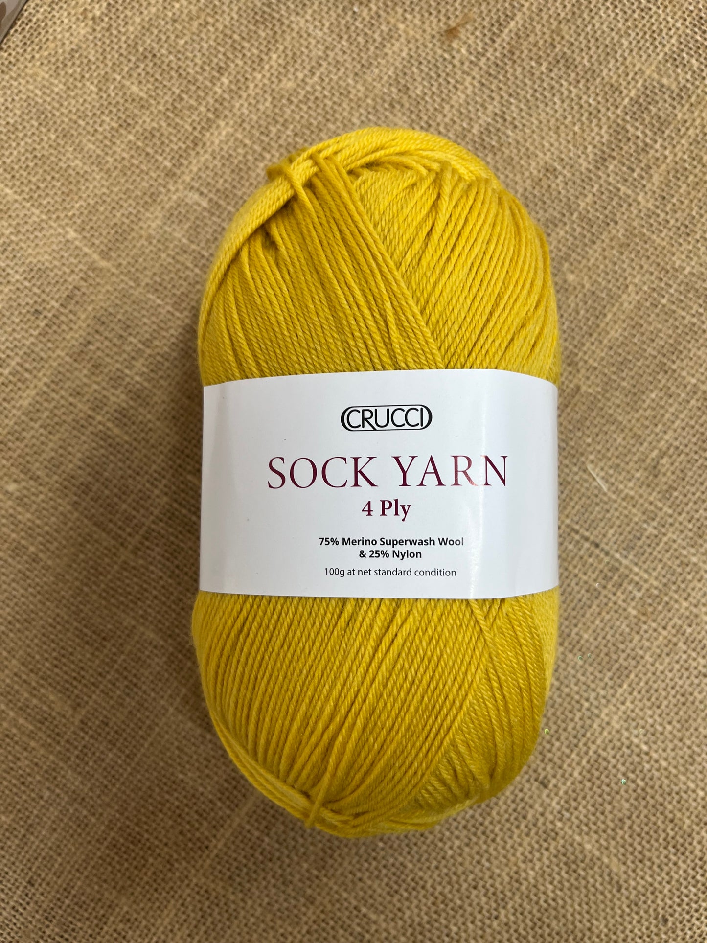 Crucci Sock Yarn 4 ply - Mustard