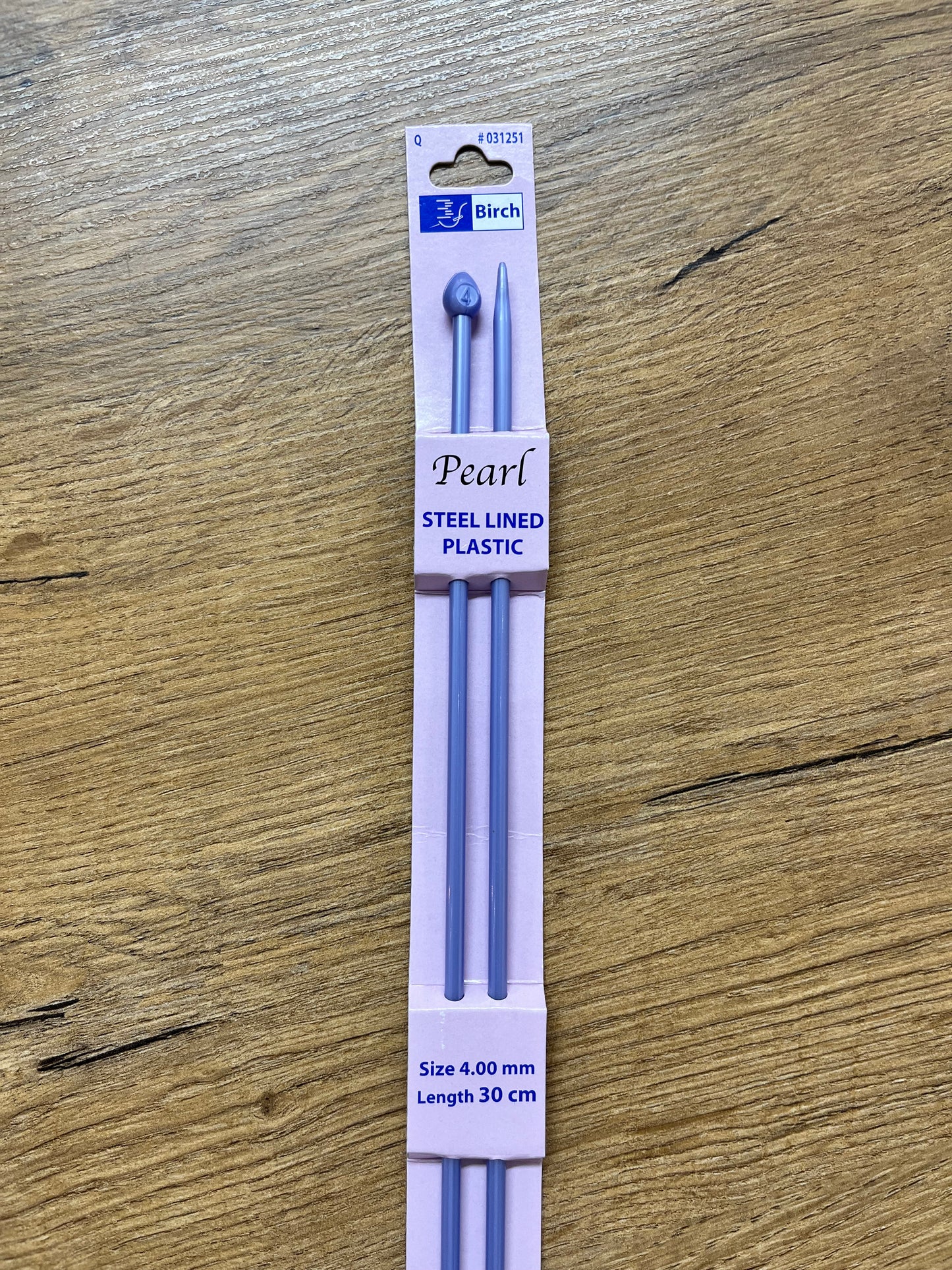 Birch Pearl Knitting Needles 4.00mm 30cm