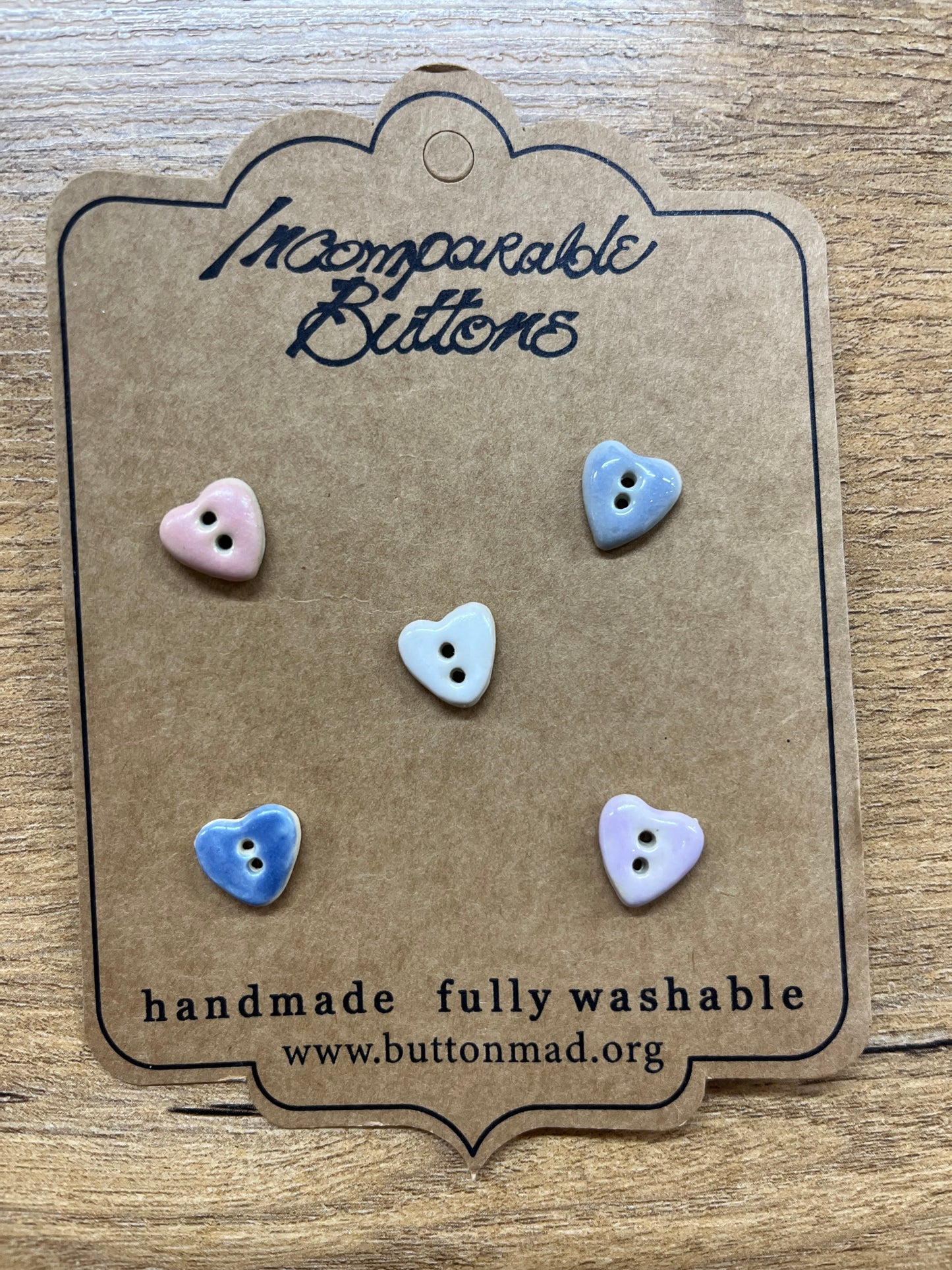Hand Made Buttons - Mini Hearts