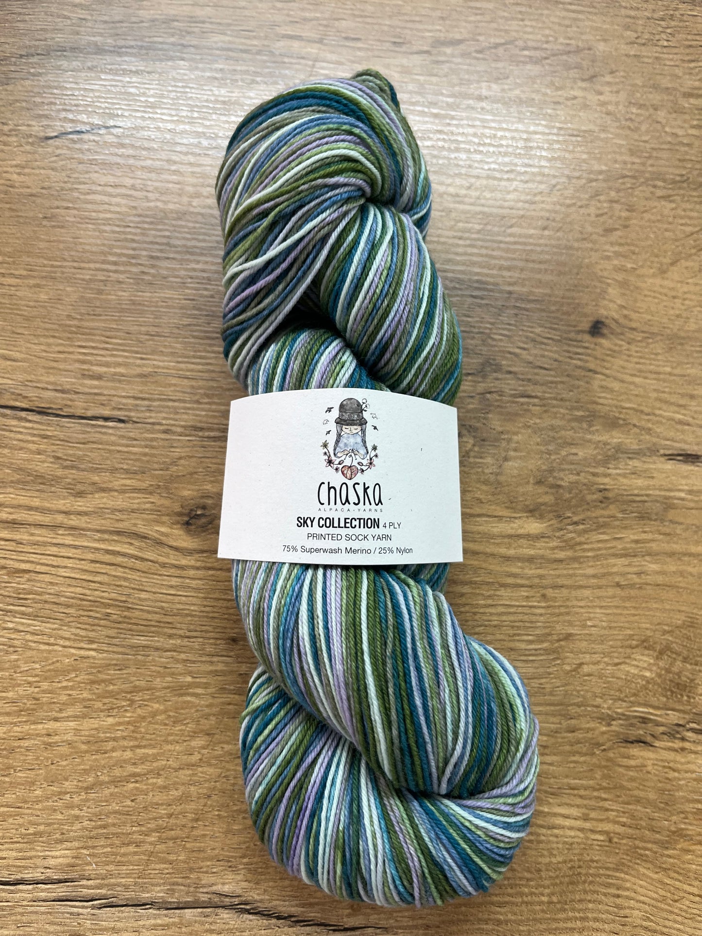 Chaska Sky Collection Sock Yarn 4 ply Greens