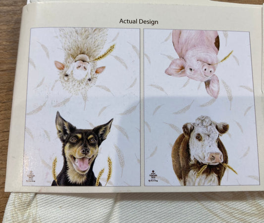 Farmyard Faces Tea Towels