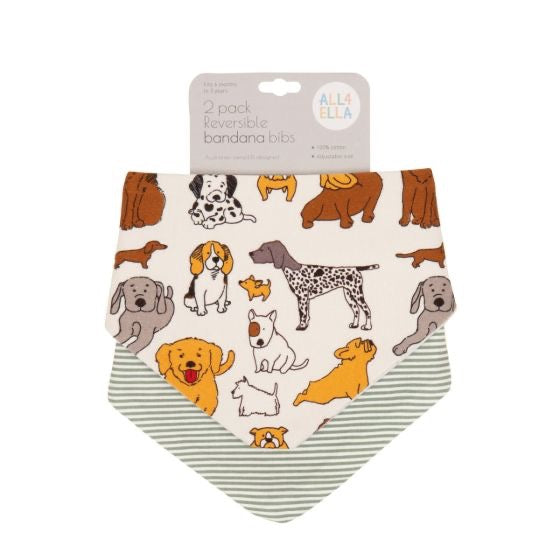 Reversible Bandana Bibs 2pk - Dog Breed