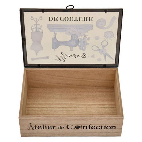 Wooden Sewing Box - Sewing Machine