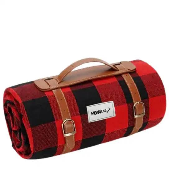 Moana Road Picnic Blanket - Red Plaid