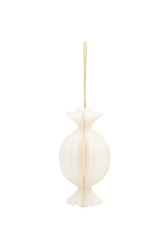 Christmas Hanging Decoration - Paper Lolly White
