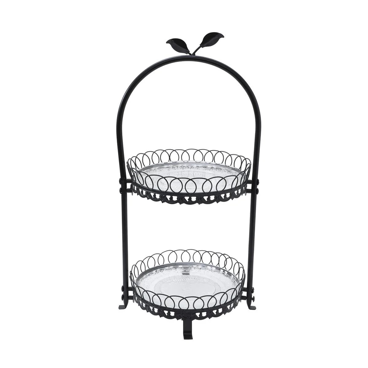 Black Metal Cake Stand - Two Tier