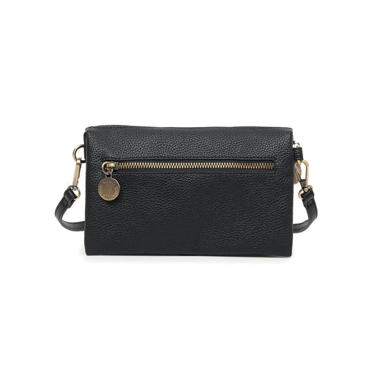 Black Caviar Crossbody Bag - Edie Black