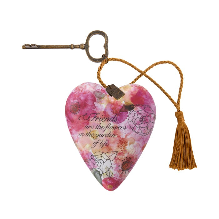 Demdaco Art Heart - Friends are Flowers