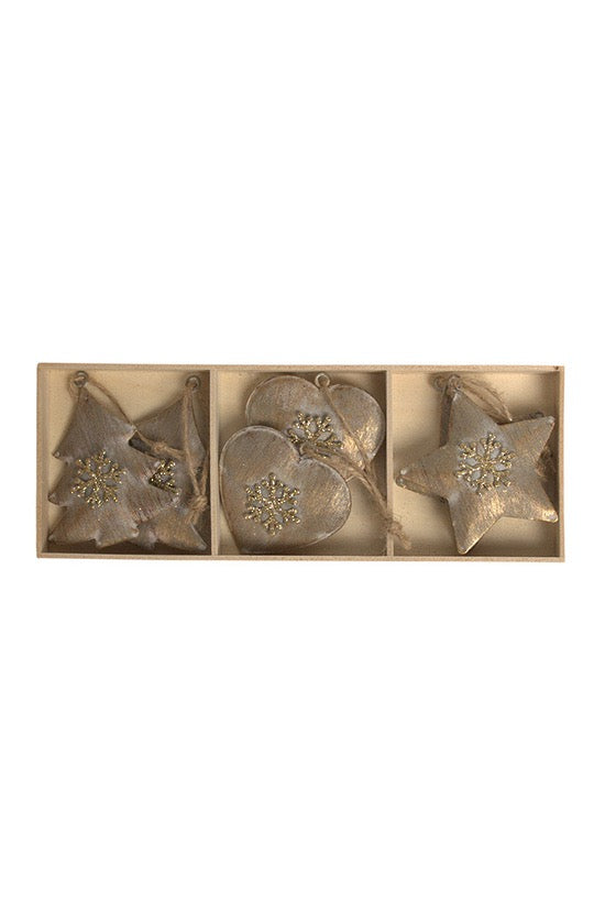 Antique Filigree Hanging Decorations - set of 6