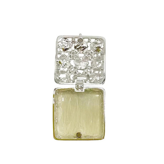 Square Trinket Box - Flowers and Crystals