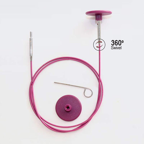 KnitPro Interchangeable Cables 360 deg Swivel - 50cm cable