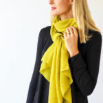Warm Plain Scarf - Lime Green