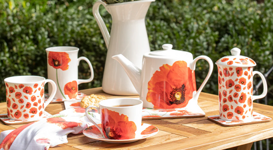 Red Poppies Tea For One