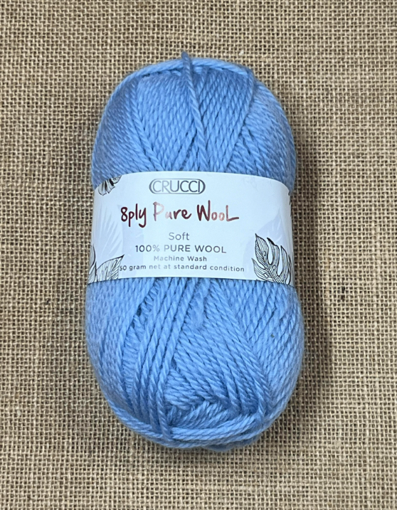 Crucci Pure Wool 8ply - Pale Blue