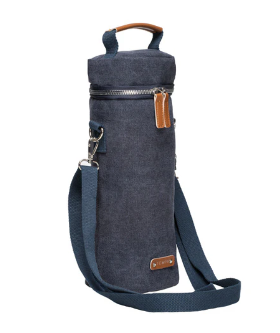 Navy Insulated Single Wine Bag