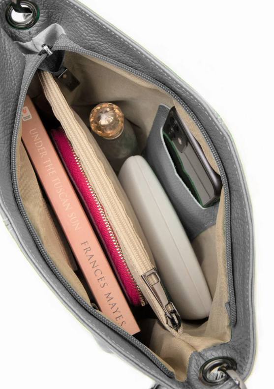 La Lupa Italian Leather Handbag - Lola petite grey