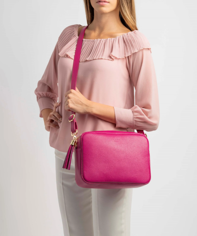La Lupa Italian Leather Handbag - Allegra Pink