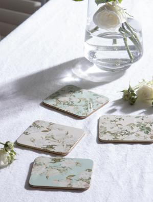 Ashdene Iris Garden Mint Coaster Set