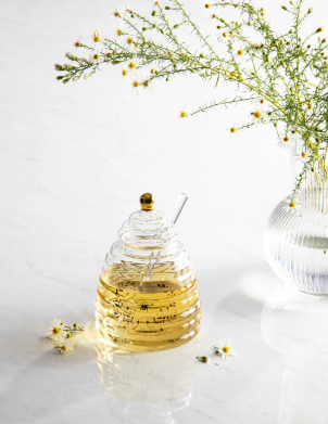 Ashdene Elegant Bee Glass Honey Pot