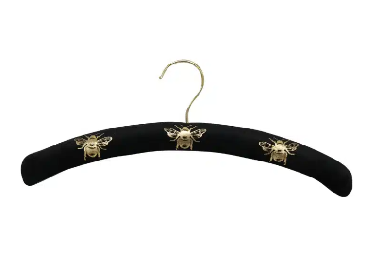 Velvet Bee Coat Hanger - Black