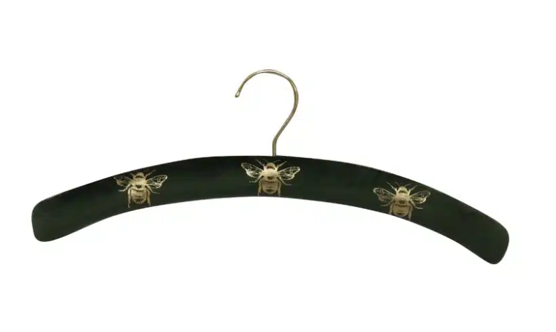 Velvet Bee Coat Hanger - Green