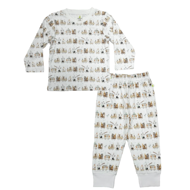 Top and Pant PJ Set – Animal Train