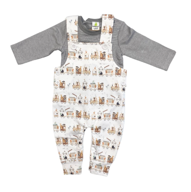 Overalls with Top – Animal Train